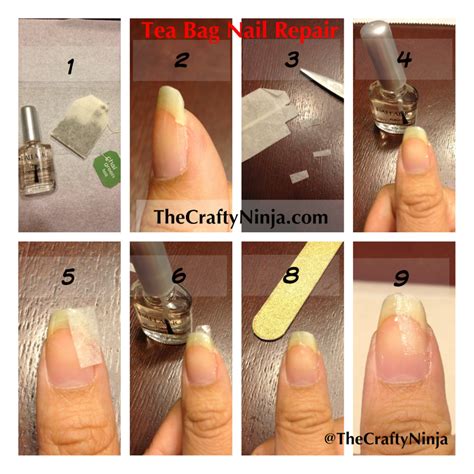 how to make fake nails out of tea bags|This hack shows how to fix a broken nail with just a tea bag .